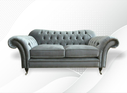 Chesterfield Textil Sofa 2 Sitzer Luxus Sofa Polster Sofas Design Stoffsofas Neu